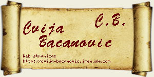 Cvija Bacanović vizit kartica